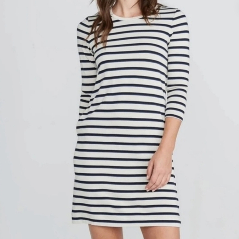 Marine Layer Navy and White Striped Dress
